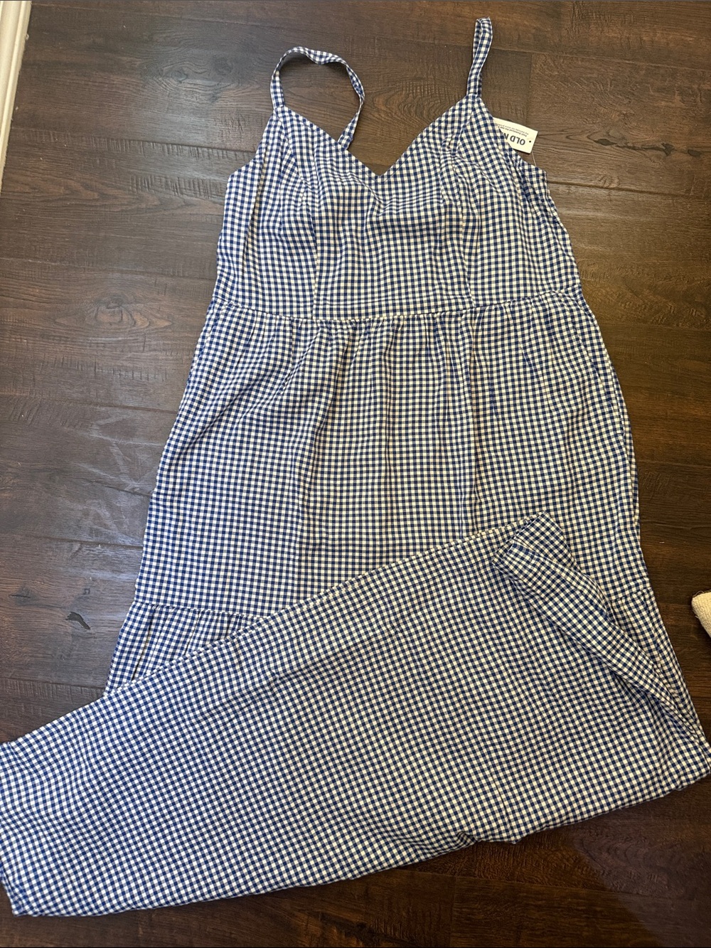 Old Navy Gingham Spaghetti Strap Maxi Dress - Blue & White